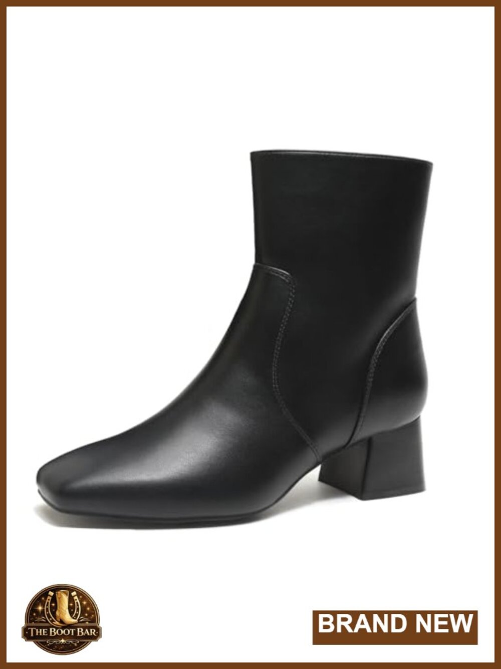 Womens Ankle Boots Low Heel Short Booties Square Toe Side Zipper Chunky Block